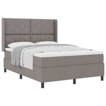 Cama Tipo Box Spring Con Cojín Manual Taupé 200 X 160 Cm Tela Vidaxl