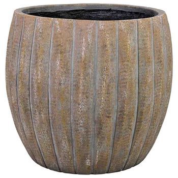 Macetero De Fibra De Vidrio Marrón 53x53x48,5cm