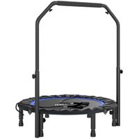 sportnow cama elastica plegable o102 cm con mango ajustable marco de acero para entrenamiento piernas cuerpo azul y negro