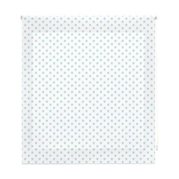 Estor Enrollable Infantil - Estor Infantil Tamaño 150x180 - Estor Enrollable Color Blanco Con Estrellas Turquesa | Blindecor