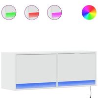 mueble de tv  mueble de salon  gabinete de tv de pared con luces led blanco 100x31x35 cm
