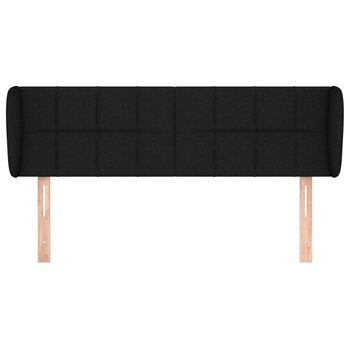 Cabecero Cama Mueble De Dormitorio De Tela 147 X 23 X 78/88 Cm Negro M02_0007861