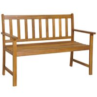 costway banco de jardin de madera acacia 2 plazas con respaldo reposabrazos asiento con listones carga 360kg para patio 123 x 565 x 86 cm natural
