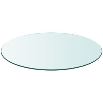 Tablero De Mesa | Tablero Escritorio De Cristal Templado Redondo 900 Mm
