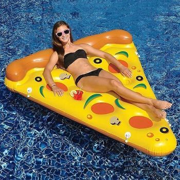Anillo De Natación Inflable Con Forma De Rebanada De Pizza, Tamaño Inflado: 180 X 130 Cm