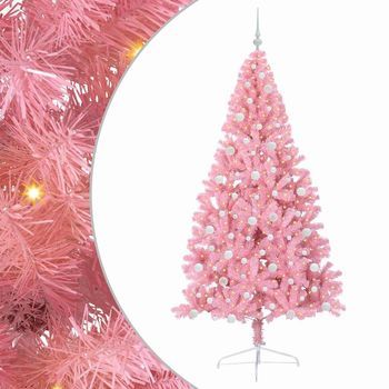 Árbol De Navidad | Decoraciones De Navidad Artificial Preiluminado Rosa 240 Cm Pvc