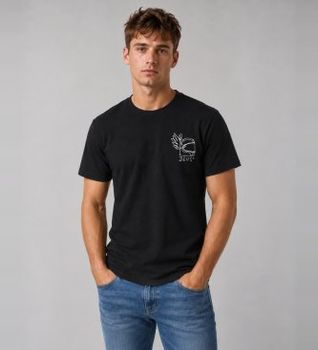 Deus Ex Machina para hombre. D263MTS167 Camiseta Harajuku Helmet negro (M), Casual, Manga corta, Algodón Orgánico
