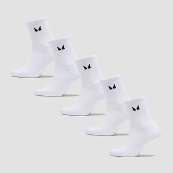 MP Unisex Crew Socks (5 Pack) - White - UK 2-5