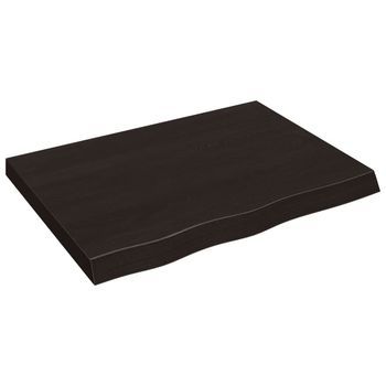 Tablero Mesa Madera Roble Tratada Marrón Oscuro 80x60x(2-6) Cm Vidaxl