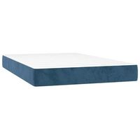 colchon de cama  colchon muelles ensacados terciopelo azul oscuro 120x210x20 cm