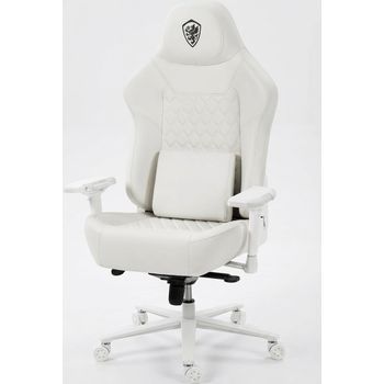 Silla Gaming Ergonómica Dowinx, Con Almohadas Lumbares Y Cervicales, Reposabrazos 4d, Para Oficina Y Videojuegos，color Blanco