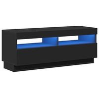 mueble tv  mueble de salon  armario tv con luces led negro 100x35x40 cm