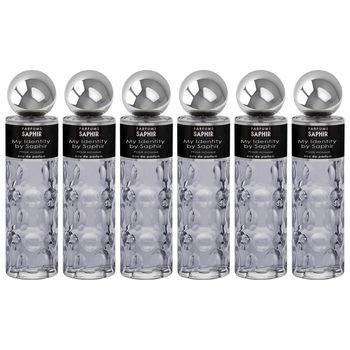 Pack De 6 Eau De Parfum Hombre Saphir My Identity 200 Ml