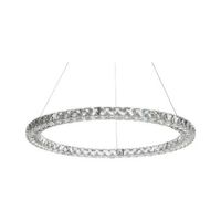 lampara de techo led de cristal metal plateado transparente forma redonda magat