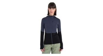 Forro polar merino 200 forro polar descender azul negro para mujer icebreaker