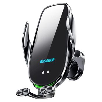 Cargador inalámbrico de soporte para teléfono de coche MENSAJE A4 15W 10W 7.5W 5W con abrazadera de ventilación de coche