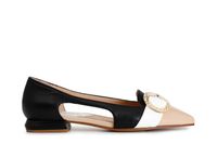 bailarinas con hebilla de piel y puntera de charol multi black 37