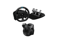 volante - logitech g g923  palanca de cambios force shifter feedback trueforce ps5 ps4 y pc pedales personalizables 6 velocidades negro