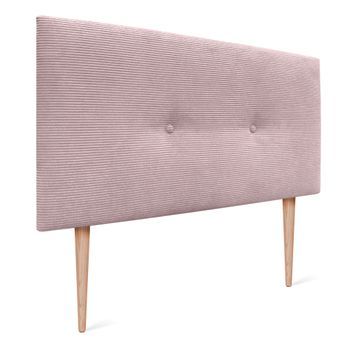 Dhome Cabecero De Pana Liso Con Botones 90x105 Con Patas Camas 80/90 - Rosa Palo