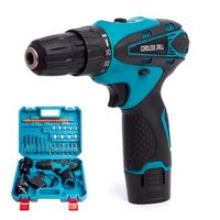 taladro electrico inalambrico 12v con doble velocidad maletin de transporte y 24 accesorios doble bateria 2600mah 29x8x22 cm color azul