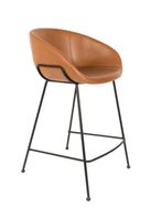 sillon de bar de polipiel marron con respaldo feston