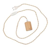 cable para lampara de poliester reciclado beige soporte de madera de hevea l201 cm