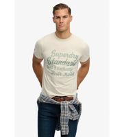 superdry para hombre m1012352a camiseta industry worker relaxed beige s casual algodon manga corta
