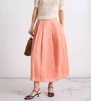 Marella para mujer. 2613101042200 Falda ligera de ramio Mllgettito coral (42), Casual, Algodón