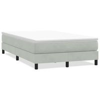 cama matrimonial  cama para adultos  cama box spring sin colchon gris claro terciopelo 120x220 cm