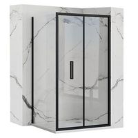 cabina de ducha rea rapid fold 90x80 black