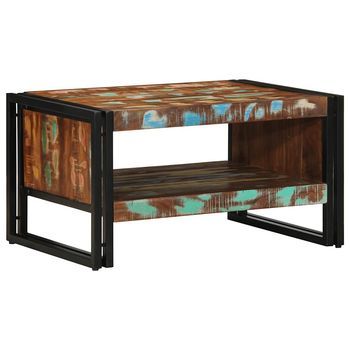Mesa De Centro，mesa Auxiliar，mesita De Centro Multicolor 70x50x38 Cm Madera Maciza Reciclada
