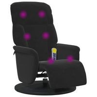 sillon reclinable de masaje con reposapies terciopelo negro vidaxl