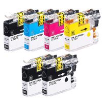 compatible multipack brother mfc-j4620dw printer ink cartridges 6 pack -lc223bk