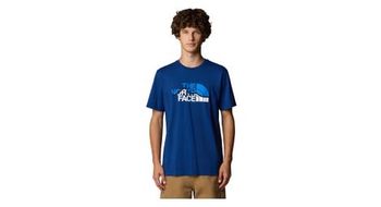 Camiseta azul de manga corta the north face mountain line para hombre