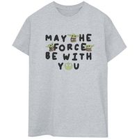 disney camiseta manga larga the mandalorian may the force be with you para mujer