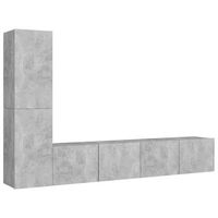 set muebles de salon tv  muebles de salon 4 pzas madera ingenieria gris hormigon cfw59911