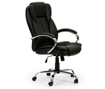 Sillón de oficina elevable y reclinable nixon tapizado con piel sintética, color negro