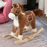 caballo balancin con boca y cola marron homcom