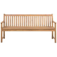 banco de jardin de madera de acacia marron claro 180 cm con listones estilo rustico capacidad para 3 personas vivara