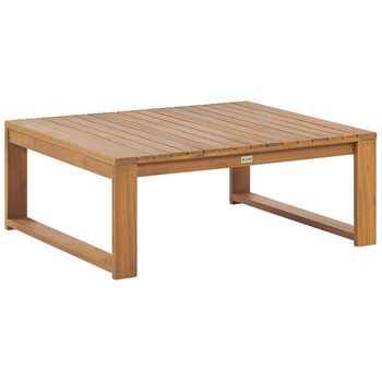 Mesa De Centro De Madera De Acacia Marrón Claro 90 X 75 Cm Jardín Balcón Timor Ii