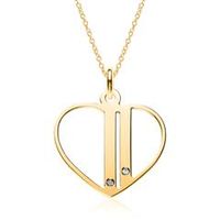 cadena corazon circonita plata 925 dorada