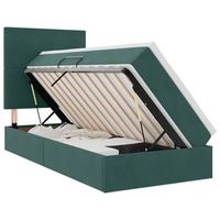 cama con almacenamiento y colchon verde oscuro 90 x 200 cm vidaxl