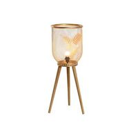 lampara sobremesa metal pino 32x32x90 hoja dorado