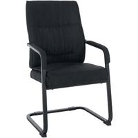 silla de visita xxl sin ruedas comoda y de diseno en tejido negro bur10699