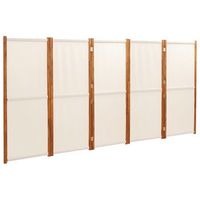 biombo divisor de 5 paneles blanco crema 350x180 cm vidaxl