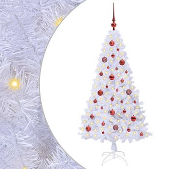 Árbol De Navidad Artificial Blanco 150 Cm Pvc Y Acero Vidaxl