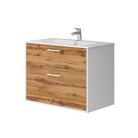 conjunto de muebles de bano lanco 80 x 615 cm con lavabo vicco