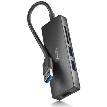 NGS IHUB READER HUB USB-A 3.2 5000Mbit/s a 3x USB 3.0 / SD / MicroSD Negro