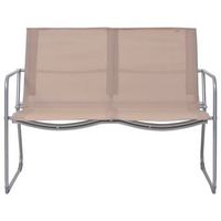 conjunto de muebles de jardin 4 uds  mesa y sillas tela y acero taupe