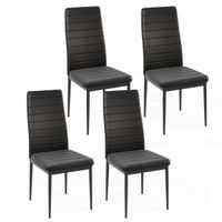 costway juego de 4 sillas de comedor tapizadas sillas sin brazos con respaldo y asiento acolchonado cuero artificial patas de metal para salon
